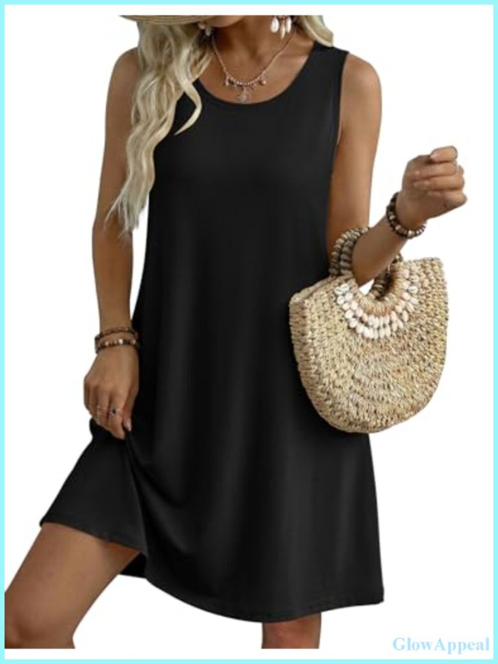 Zeagoo Sleeveless A-Line Casual Summer Dress with Pockets